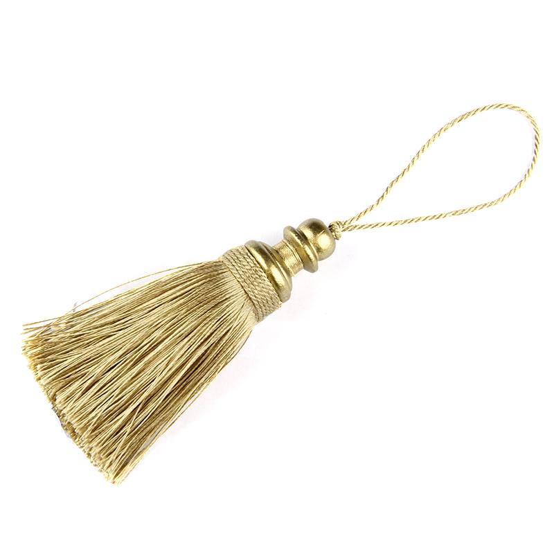 1Pc Goldene Quasten Handwerk Trim Hängenden Seil Seide Fringe Vorhang Dekor Hause Zubehör Wohnzimmer Schmuck DIY Dekorative