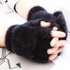 Damen Winterhandschuhe Warm Plüsch Student Flip-Top Fäustlinge Schreiben Büro Weich Flauschig Outdoor Dick Kältebeständig Halbfingerhandschuhe