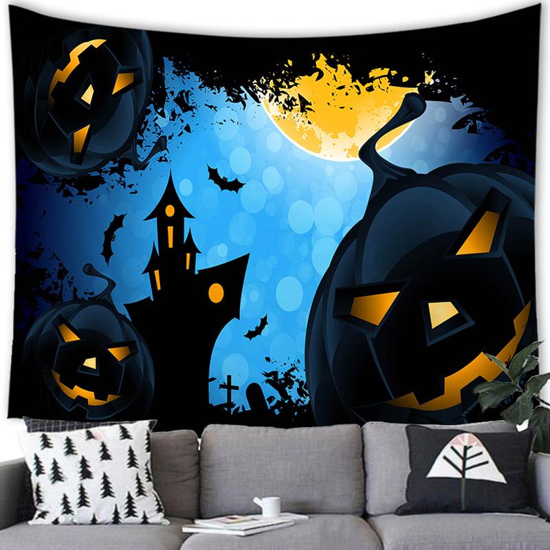 Домашний декор Хэллоуин гобелен настенный гобелен летучая мышь тыква счастливый Хэллоуин — фото 6