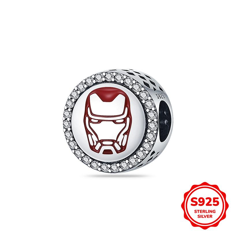 Marvel Spider-Man Und Captain Americas Schild Anhänger Charm Perle Passend für 3mm Armband Halskette Damen Anhänger Luxus DIY Schmuck Geschenk