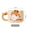 Capybara Cartoon Ceramic Stacking Mug with Handle - Cute Couple Coffee Cup, Birthday Gift