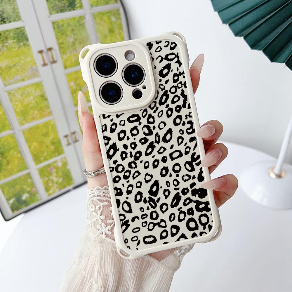 Retro Colorful Purple Leopard Women For Iphone 17 16 15 14 12 Phone Case Four Corner Anti Fall Protection Portable Hanging Rope