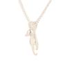 Colar Feminino Prateado Pingente Gato Saltando Adorável Princesa Joia
