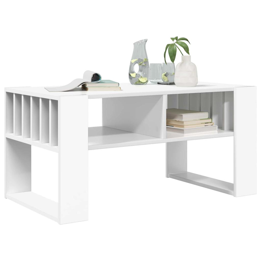 White Coffee Table 92 x 49.5 x 45 cm Engineered Wood