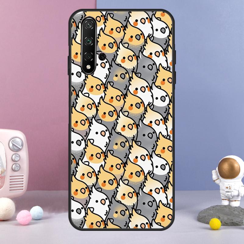 Cartoon Cockatiel Collage For Huawei Nova 9 10 SE 3i 7i 8i 11i 12i Y60 Y61 Y70 Y72 Y73 Y90 Y91 P20 P30 P40 Lite Case