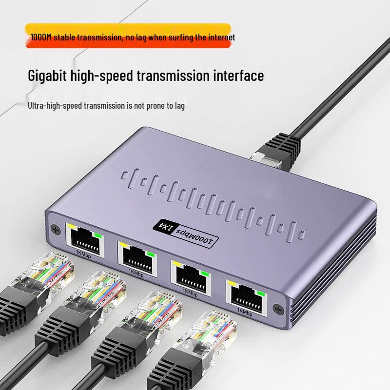 Switch Divisor de Red Gigabit RJ45 de 1 a 4