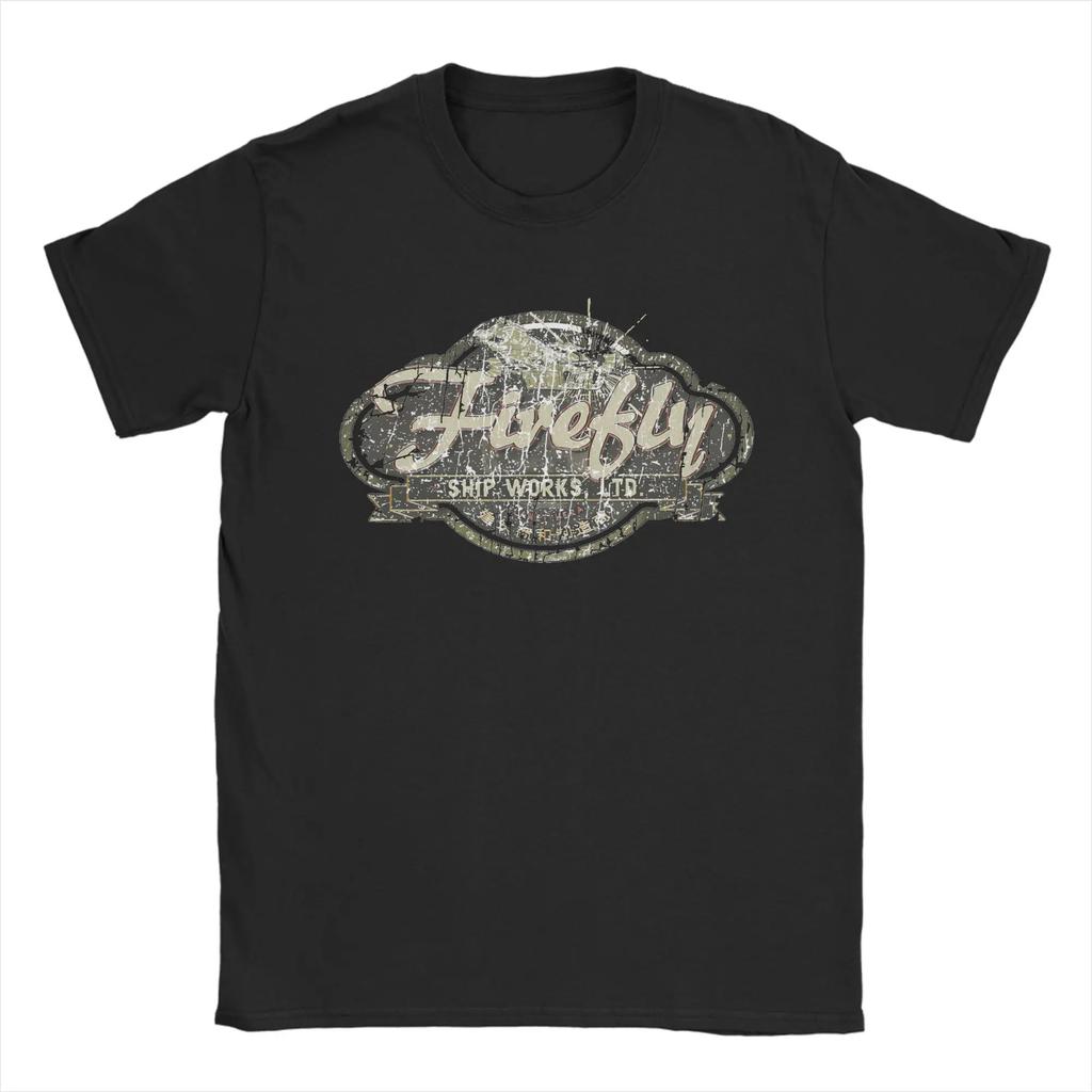 Firefly Serenity Ship Works Ltd T-Shirt Men Y2K Funny T-Shirts Summer Round Neck Novelty Tee Shirt Custom DIY Big Size Tops