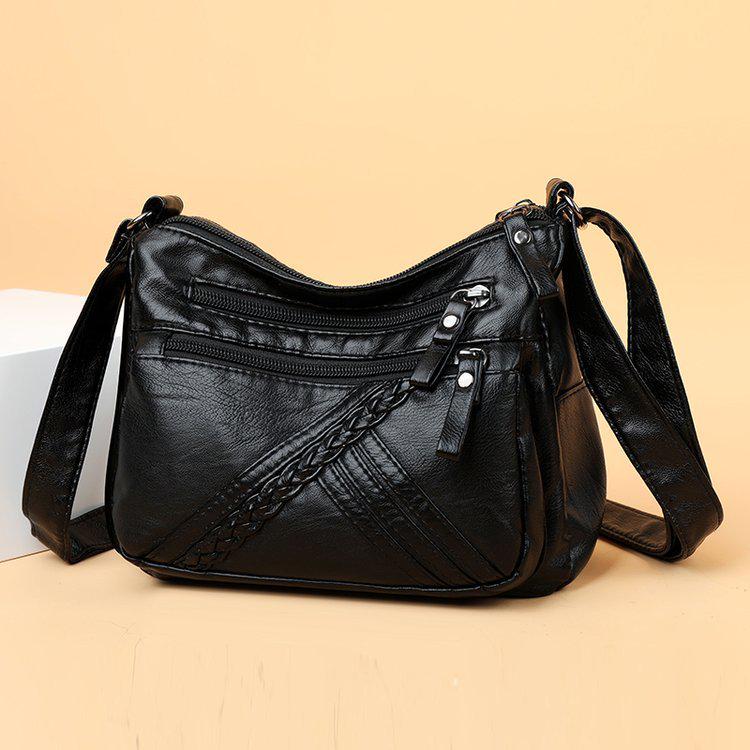 Damen Weiche Leder Schulter Messenger Bag - 2023 Rucksack mit großer Kapazität für Mittelalte und Ältere