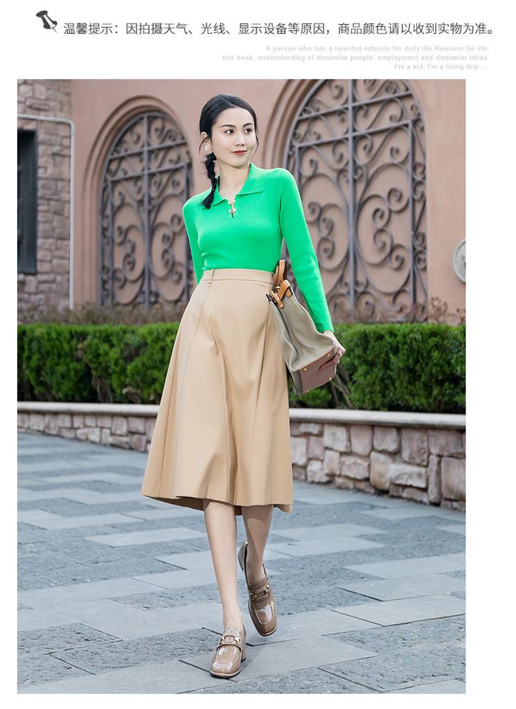 Women's Sweater Collar Fashion Solid Color Simple High Elasticity Knitted Sweater