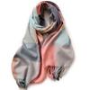 Striped Plaid Shawl Elegant Socialite Style Autumn and Winter Warm Scarf for Women High End Feeling 2025 Fashionable Women Scarf