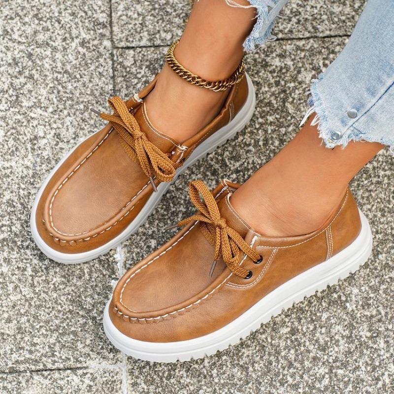 Damskor Plusstorlek EU-storlek Läder Loafers Höst Nya Platta Mångsidiga Brittisk Stil Läderskor