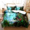 Peacock Printed Bedding Set, Duvet Cover + 2 Pillowcases Elegant Bird Pattern Soft Bed Sheets for Living Room Dorm Decoration