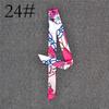 Fashion Color Printing Long Silk Scarf Women Ribbon Neckerchief Print 4cm Thin Narrow Scarves Bag Hair Band Ribbon Headscarve