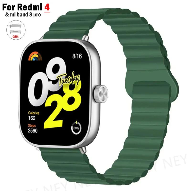 Magnetyczne Paski do Zegarka dla Redmi watch 5 4 pasek Smart Opaska sportowa Silikonowa Pętelka dla xiaomi mi band 9 pro 8 pro Akcesoria