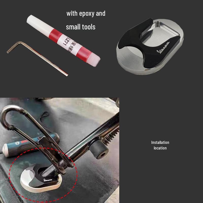 

Piaggio Vespa GTS/GTV300 Side Stand Enlarger - 6th Day Accessories Silver