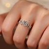 Women's Luxury Moissanite Ring: Blue Laurel Branch Design, 925 Sterling Silver, Ideal for Weddings
