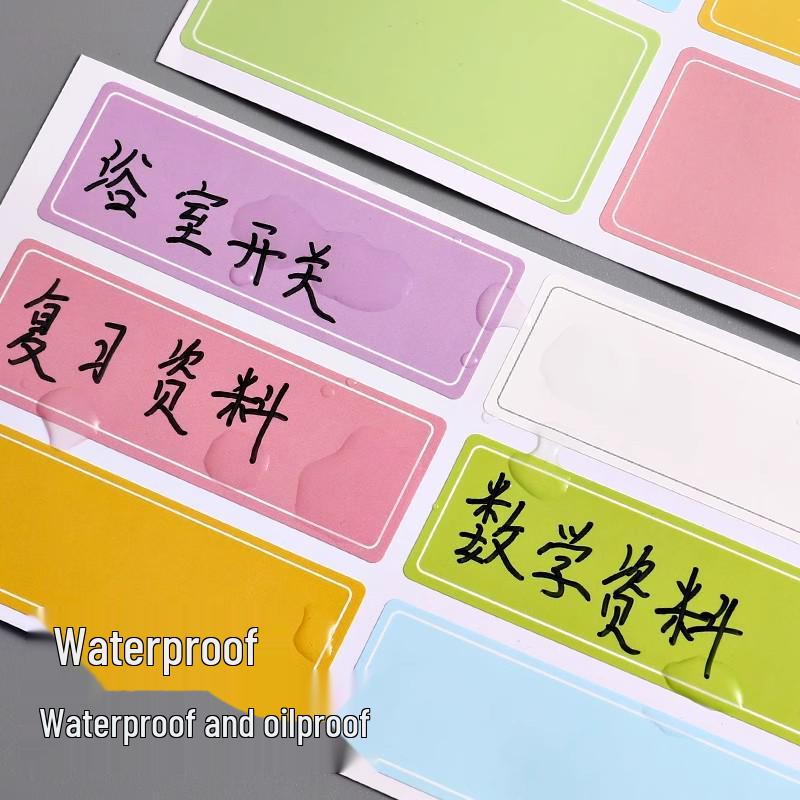 Waterproof Self-Adhesive Name Labels and Colorful Sticky Notes
