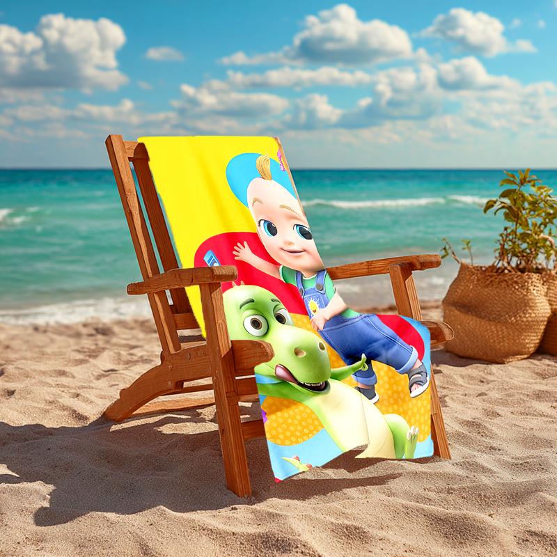Ultra-Soft Beach Towel with CoComelon Theme,Ideal for Pool - Camping, Diving - Perfect Travel Essential, Vibrant Beach Towel.