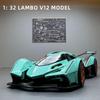 1/32 Scale Lambo V12 Concept Car Alloy Toy Model with Sound, Light & Spring-Back Action - Ideal Gift for Car Lovers & Kids Alike