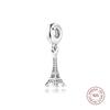 Fits Europe Bracelet Argent 925 Sterling Silver Eiffel Tower Dangle Beads DIY Jewelry Making