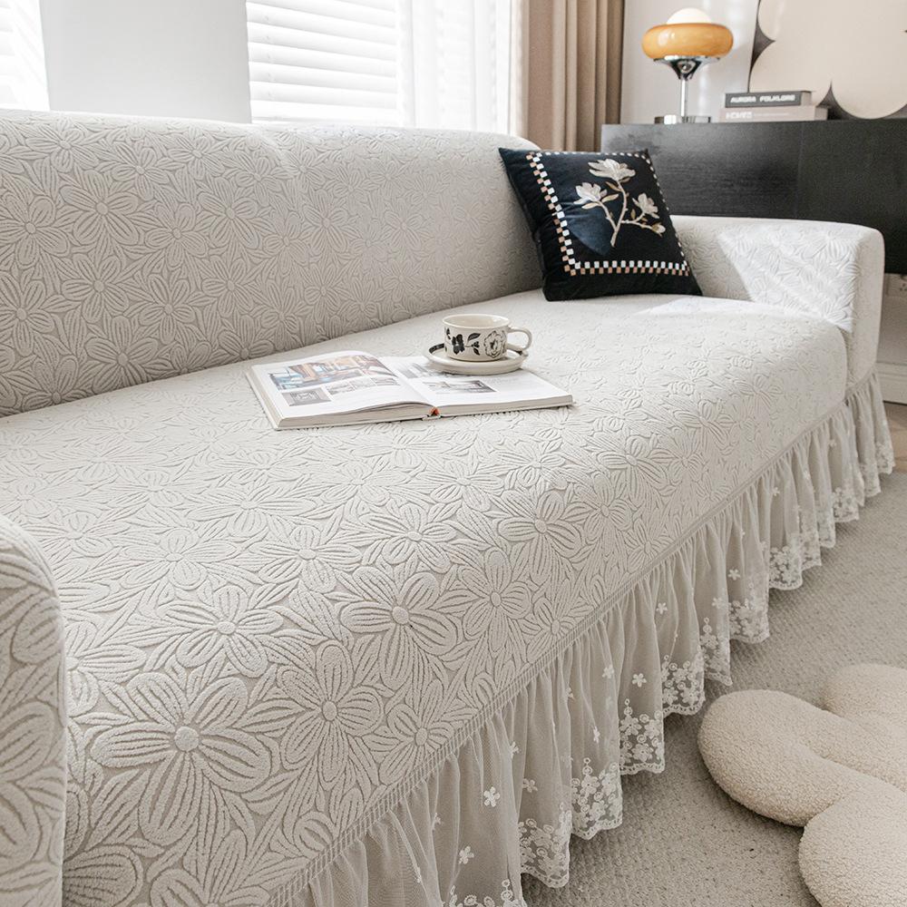 New Skirted Sofa Cover Anti Cat Scratch Elastic and Anti Slip All Inclusive Universal Set All Season Suitable Sofa Cover Cloth