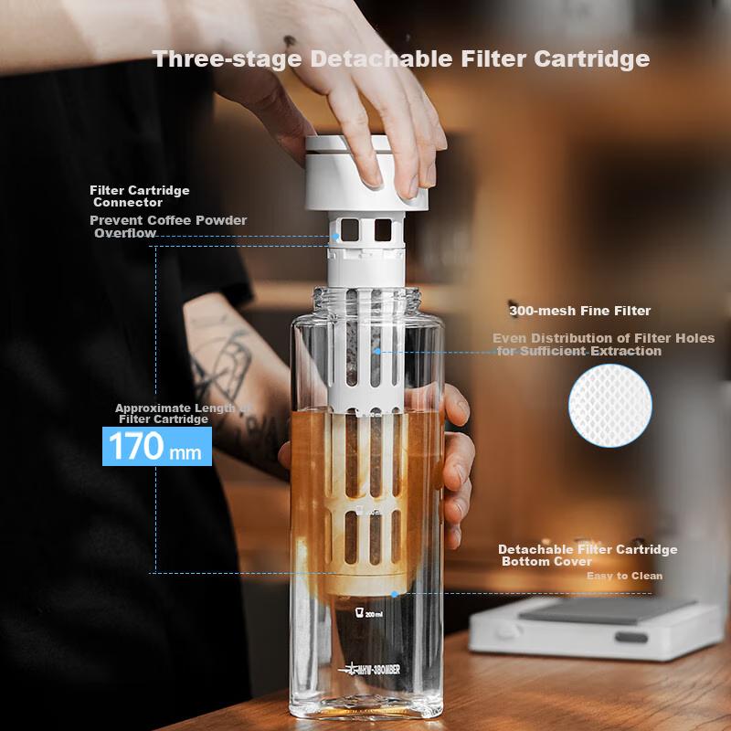 MHW-3BOMBER Ice Core Cold Brew Coffee Maker, Summer Cold Brew Bottle, Filter Ice Pitcher, Professional Large Capacity for Home Use