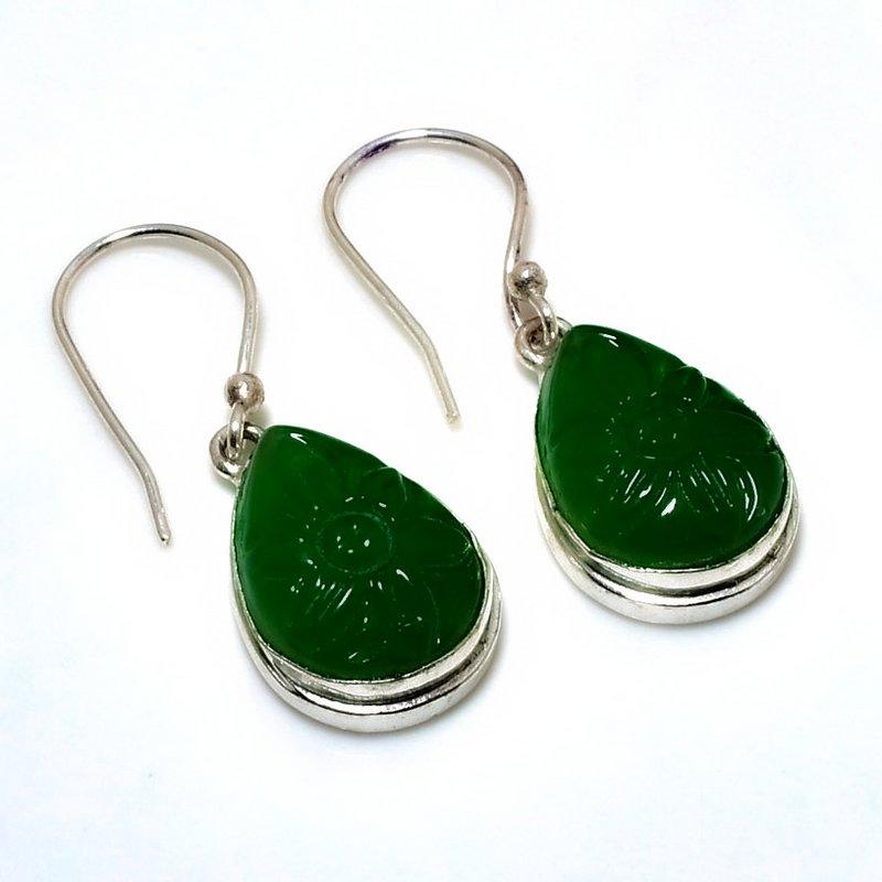 

Ювелирные серьги ручной работы с зеленым ониксом 925 пробы, посеребренные, 1,51 дюйма