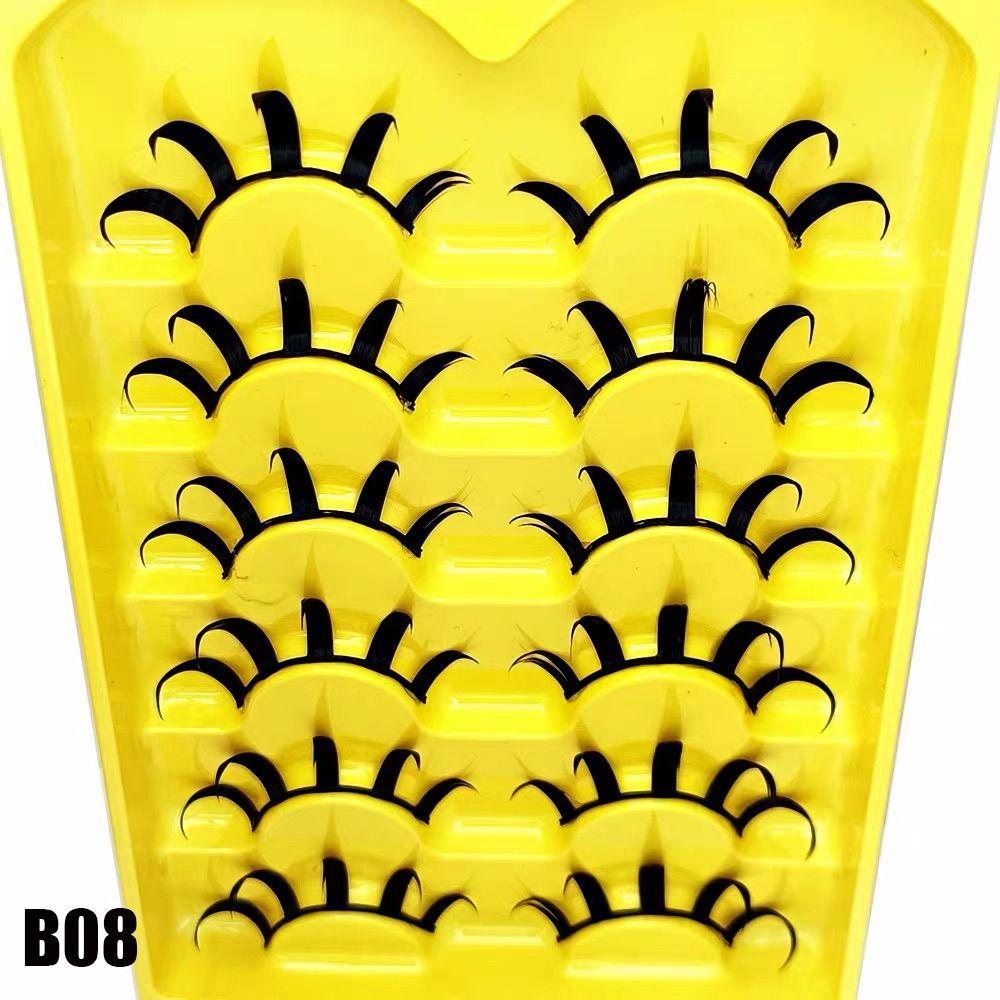 6 Pairs Dramatic 3D Faux Mink Eyelashes Wispy Fluffy Thai Eyelashes False Eyelashes Extension