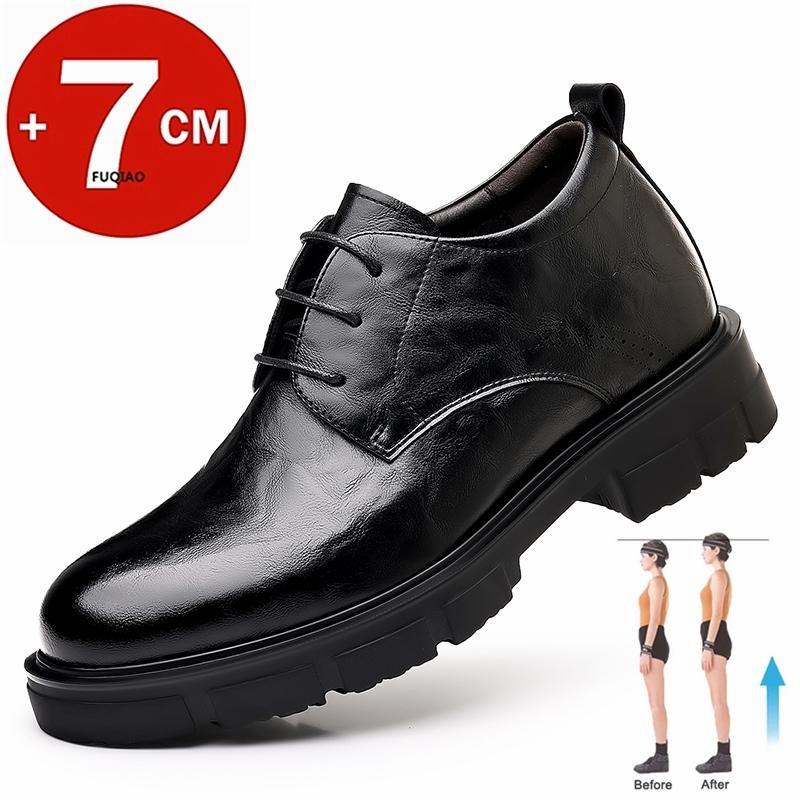 

Men 7CM Elevator Business Shoes Wedding Leather Shoes Non Slip Formal Office Wear Comfortable Daily Height Increasing Shoes 37 чорний
