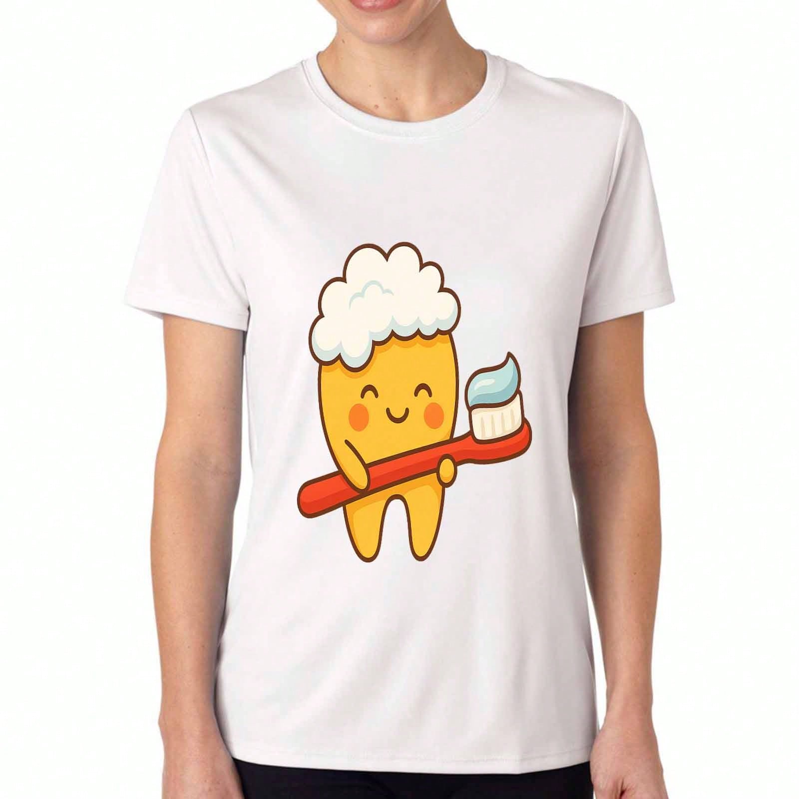 Cute Sea Anemone Ladies Cotton T Shirt, Premium Cotton Print, Durable, Casual Fashion, Team Sea Anemone Graphic Tee, Stylish Sea Creature Top, Soft Fa S разноцветный