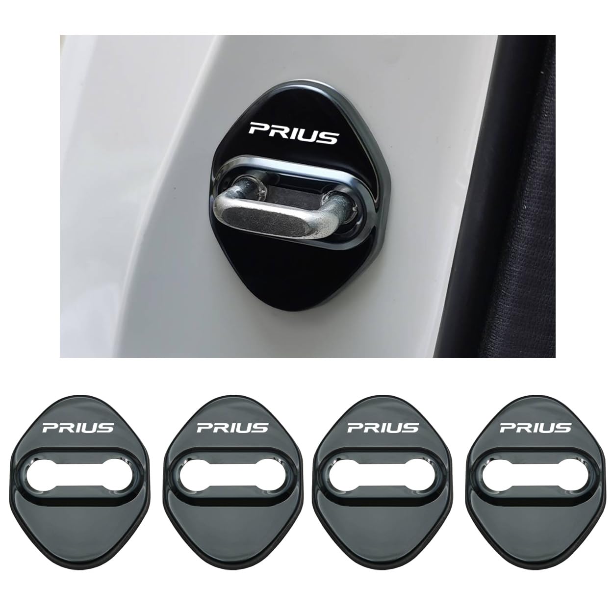 

Haoshilianfa Door Striker Covers for Toyota Prius ZVW51 ZVW55 50 Series 2015 January and Prius ZVW60 ZVW65 MXWH60 MXWH65 60 Series 2023 Stainless чёрный