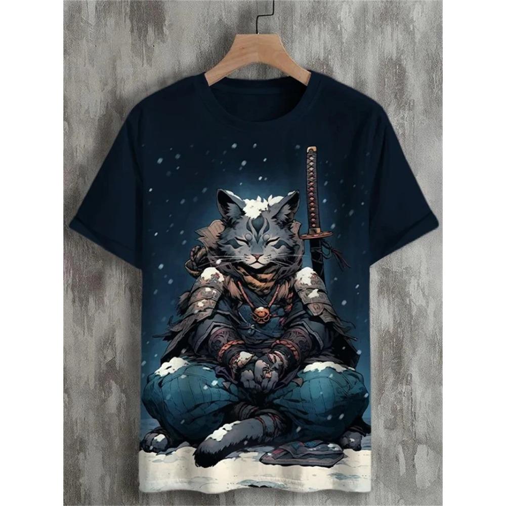 Japanese Ukiyo-e Graphic T Shirts For Men Fashion Trend Short Sleeve 3D Printed Summer T-shirts Cool Streetwear Harajuku Tops