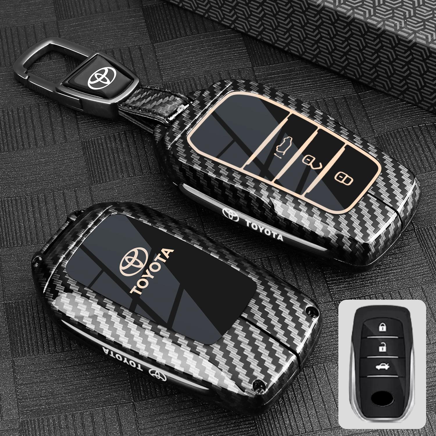 

Zinc Alloy Car Key Cover Case for Toyota RAV4 Corolla Hilux Fortuner Land Cruiser Camry Crown - Durable Keychain Accessory