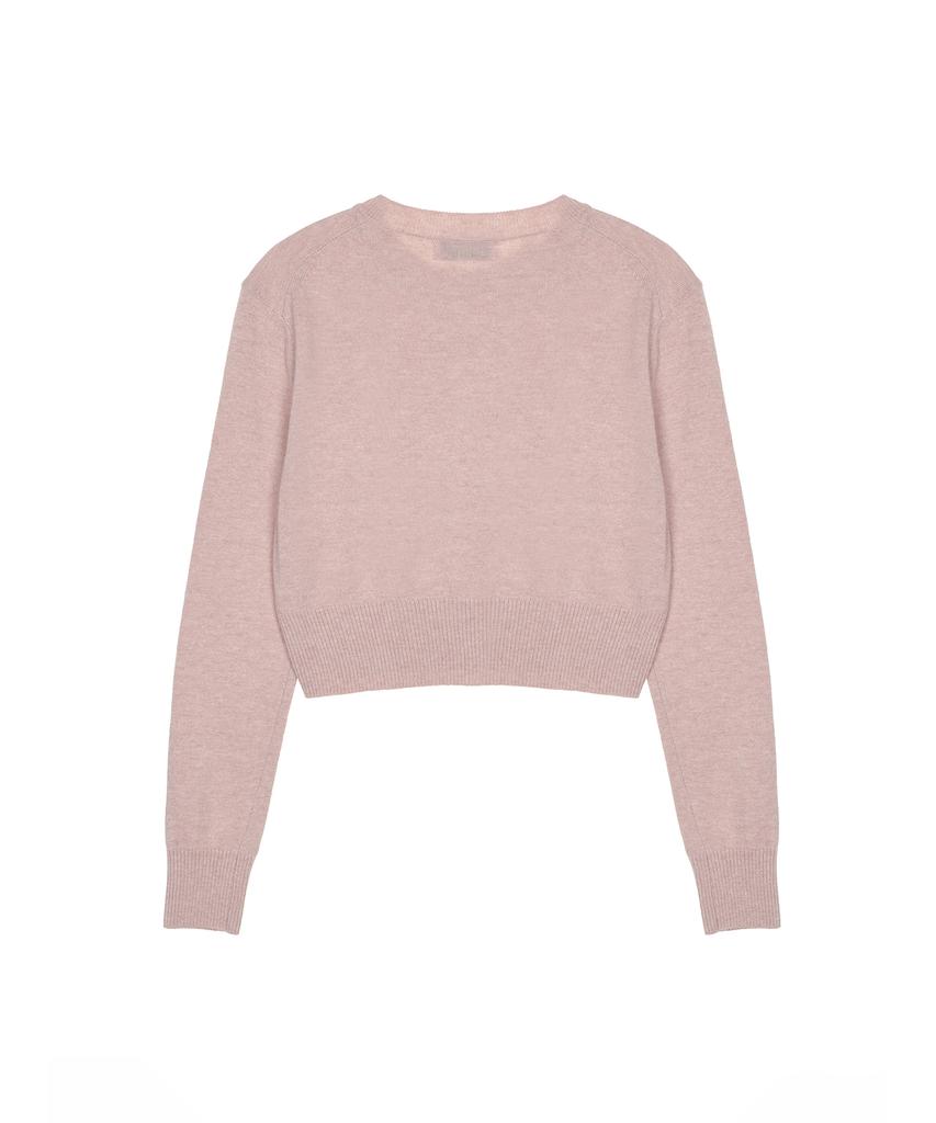 Nigaennikol Cashmere Butterfly Signature Crop Knit_Pink