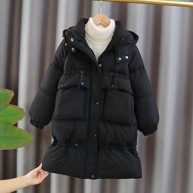 

Бавовняне пальто для дівчинки Зимове бавовняне пухове пальто Бавовняна куртка для дівчинки Потовщене пальто 170 чорний