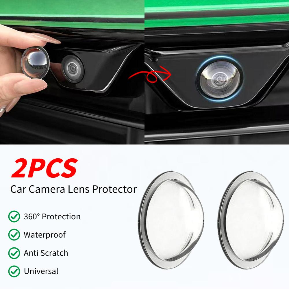 2PCS Universal Car Rear View Camera Lens Protector Anti-Scratch Waterproof Dustproof 360° HD Camera Guard Cover Accessories