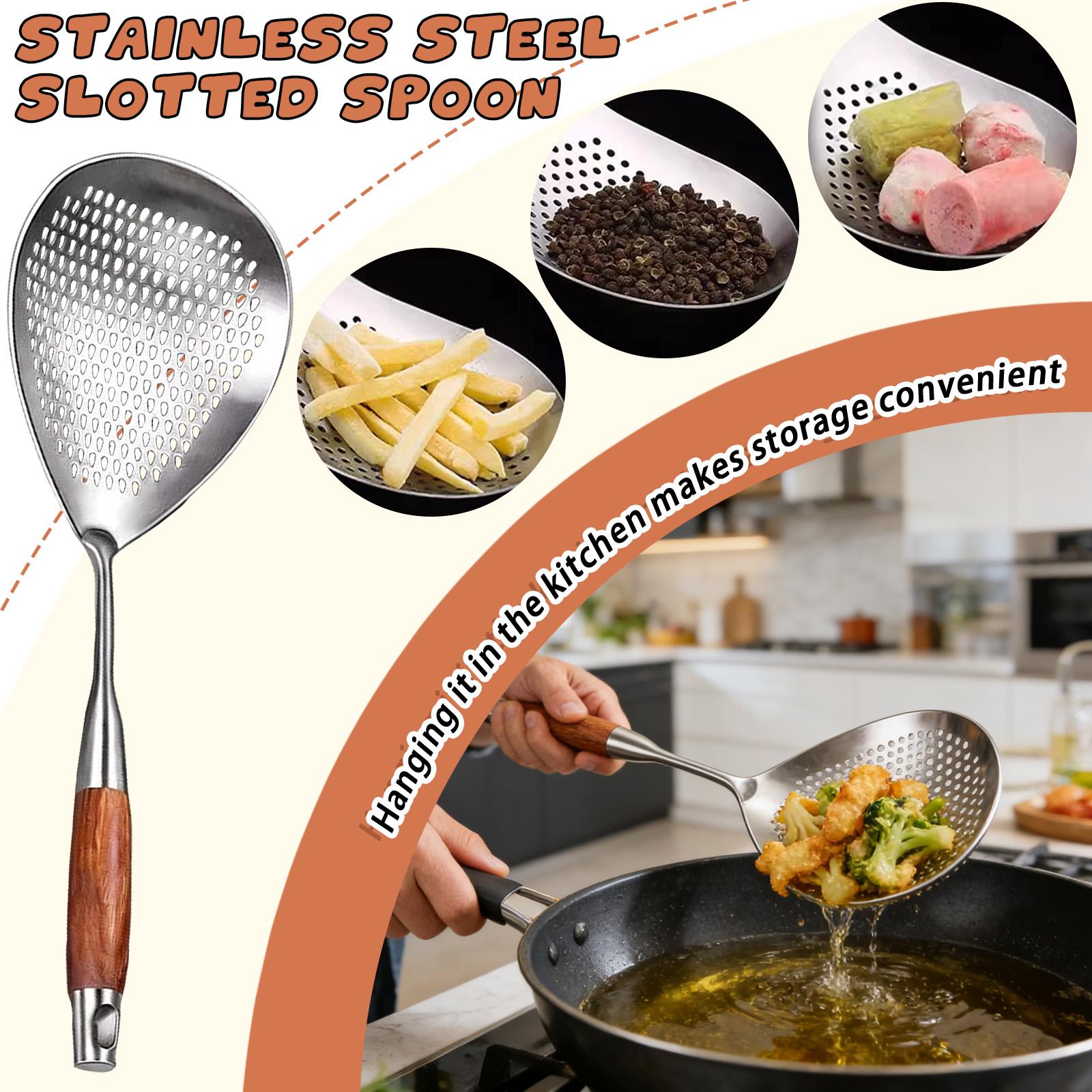 

304 Stainless Steel Colander, Large Colander For Noodle Scooping, Household Kitchen Filter Net Spoon one size белый