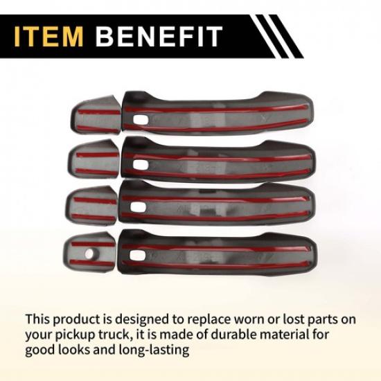 4pcs Exterior Door Handle Cover for GMC Yukon 2015- with 4 Keypad Black