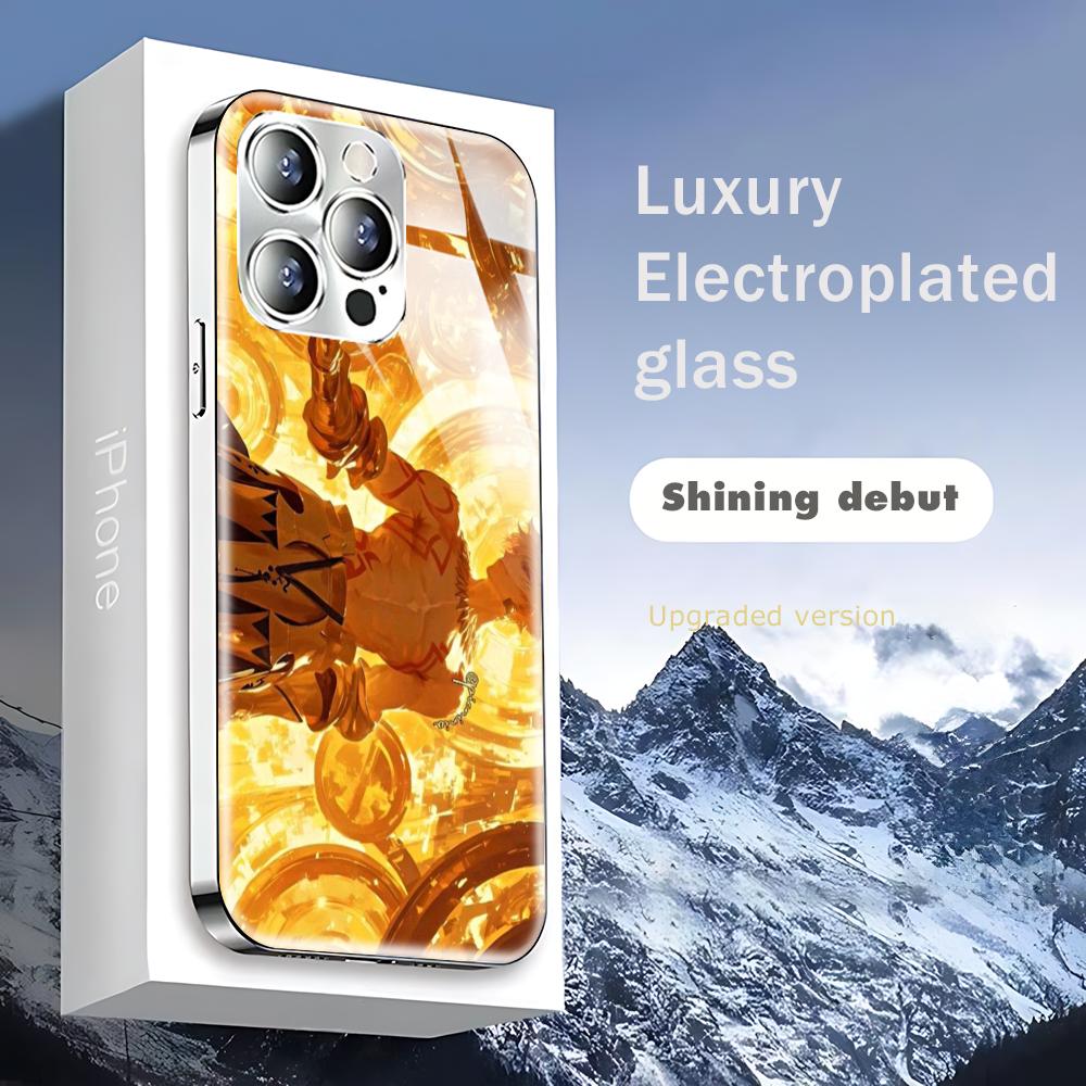 

Fatestrange Fake Phone Case For iphone 17 16 15 14 13 12 Pro Plus Max New Electroplated glass Case iPhone 14 Pro Max