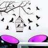 Black Branch Birdcage Wall Sticker for Bedroom, Living Room, or Entrance Decor