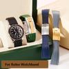 Watchband 20mm Nature Soft Silicone Rubber Watchband For Rolex Watch Strap Daytona Submariner GMT OYSTERFLEX Bracelet Folding Buckle