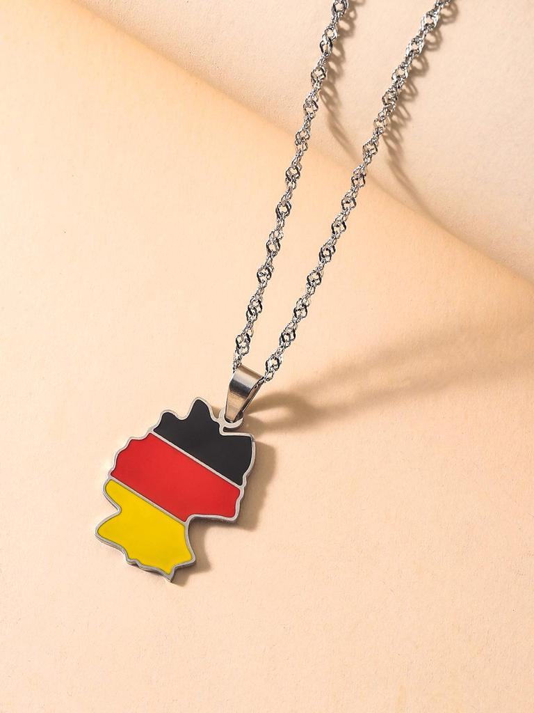 Unisex World Map Jamaica Pendant Necklace