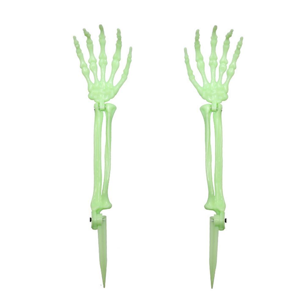 Halloween Realistic Skeleton Hand Ground Stake Light Up Foldable Reusable Halloween Bone Prop Cemetery Skeleton Hand Yard Decoration