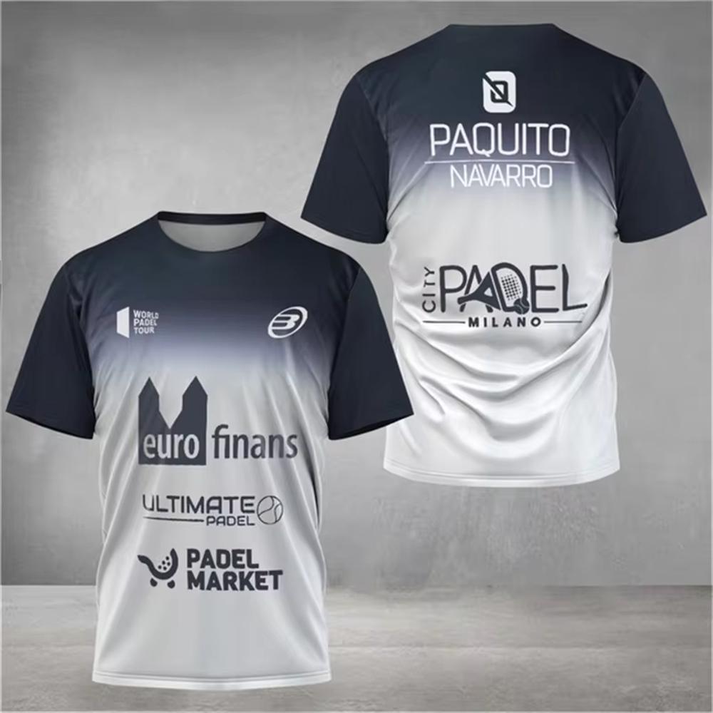 Herren Trend Padel T-Shirt Element Print Muster Ultra-dünn Kurzarm Herrenmode Tennis Atmungsaktiv Boutique Fitness Top