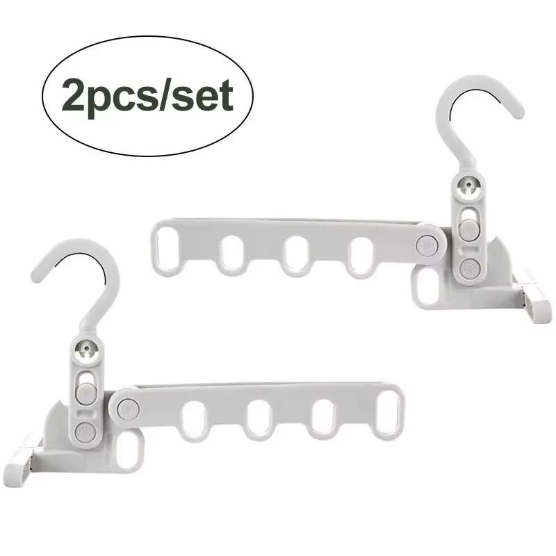 Portable Foldable Travel Hanger Folding Clothes Drying Rack Travel Hangers Hanging Rack with 5 Holes for Hotel Camping Travel