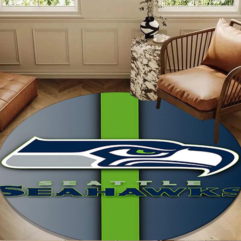 Seattle Seahawks Logo Round mat, Anti-slip Circle Carpet Chair rug For livingroom,Bedroom, doormat home decor Gift Christmas Gifts