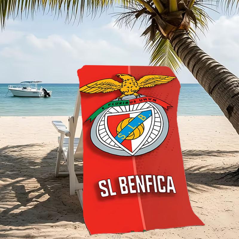 Strandtuch mit Muster von Sport Lisboa e Benfica - weich, saugfähig, maschinenwaschbar, leicht & modern, zum Schwimmen, Reiseutensilien