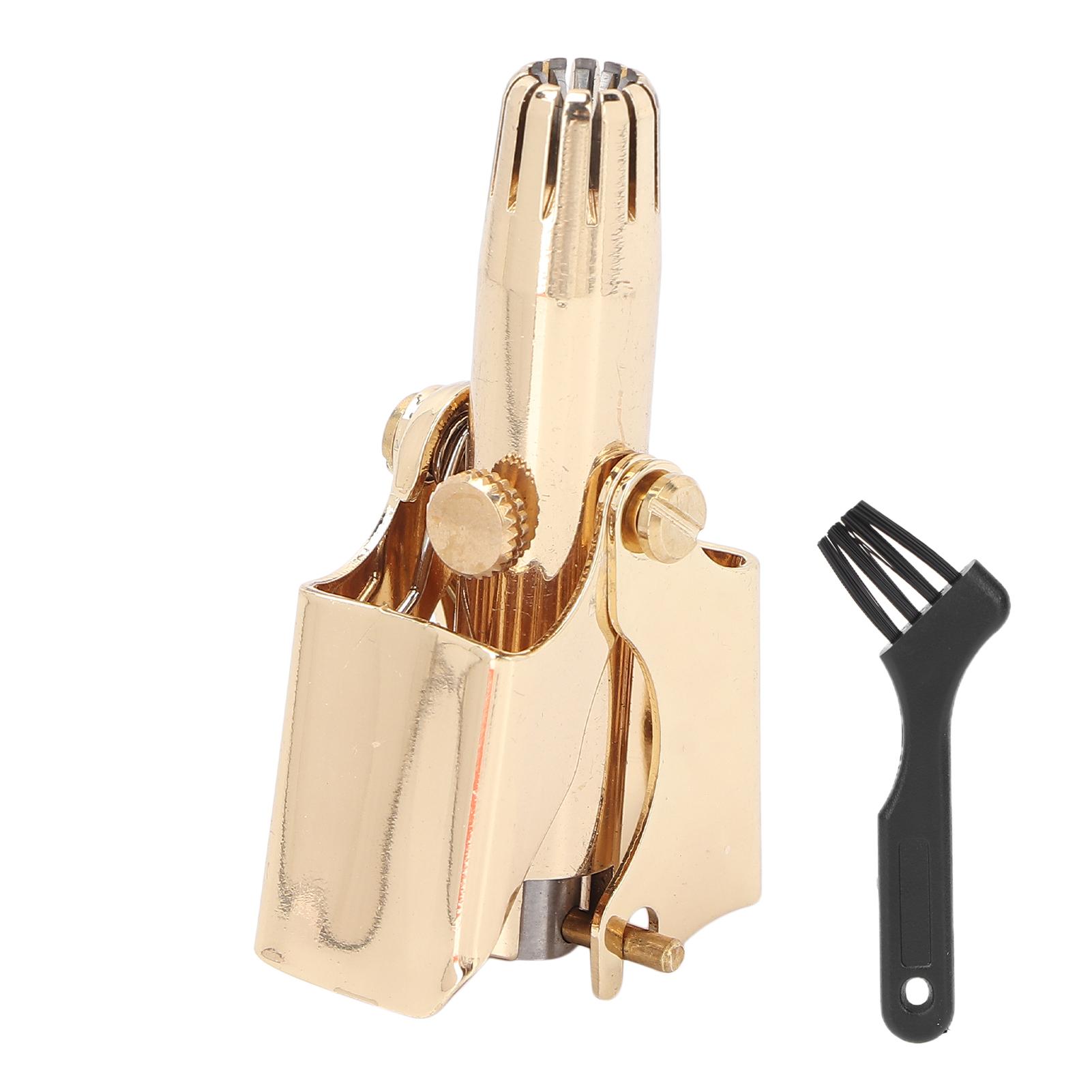 

Professional Manual Nose Ear Hair Trimmer Stainless Steel Nose Hair Remover (Bright Gold)