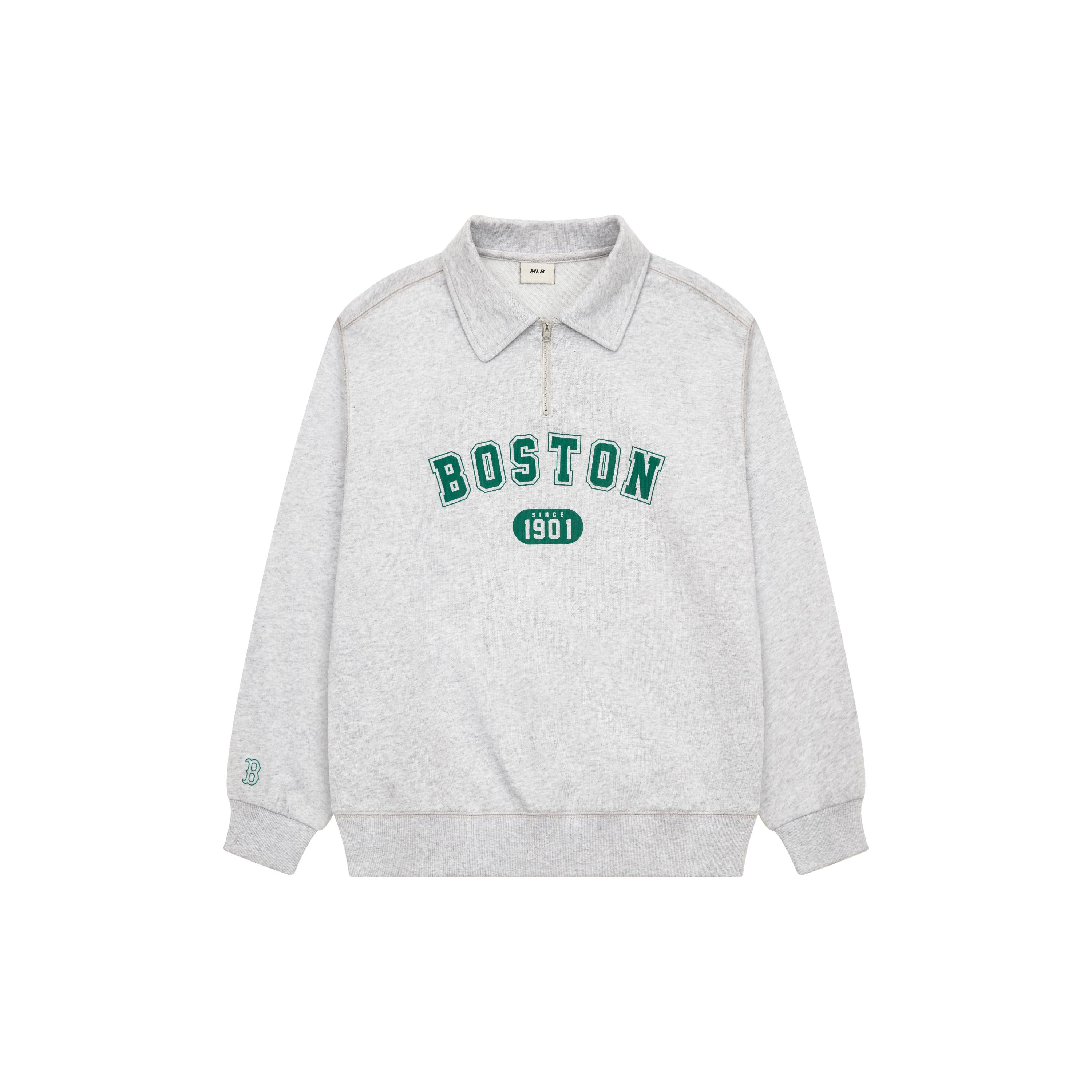 MLB Boston Red Sox Basic Collection FW24 Sweatshirt Long Sleeved Unisex Light Gray 7AMTBV131-43MGL 150