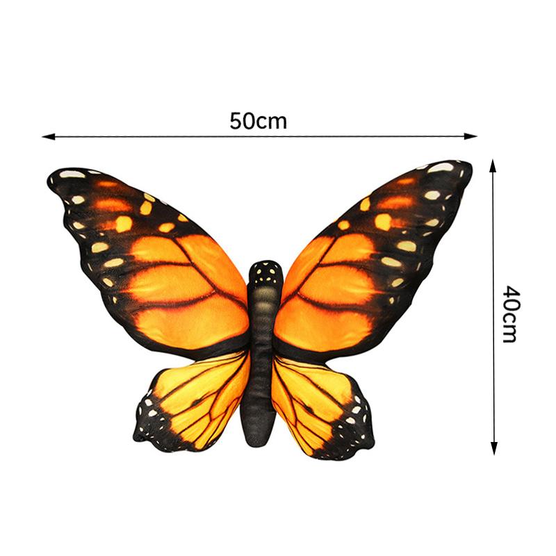 Colorful 3D Butterfly Pillow Girl Room Throw Pillow Stuffed Butterfly Cushion Sofa Waist Cushion Bedroom Couch Bed Bedside Decor